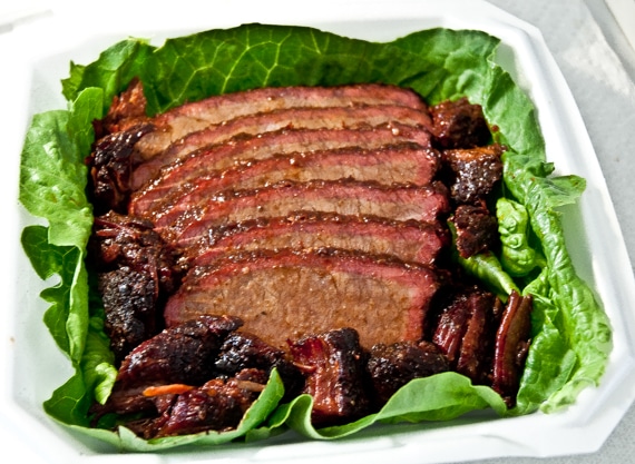brisket in lettuce box