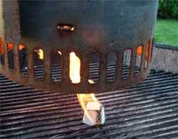 starting charcoal chimney on a grill starting charcoal chimney on a grill
