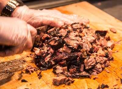 Chopping brisket