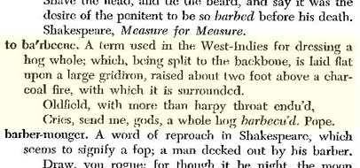 Samuel Johnson's definition of Barbecue Samuel Johnson's definition of Barbecue