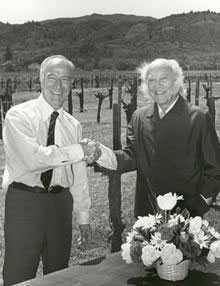 Robert Mondavi with Baron Rothschild Robert Mondavi with Baron Rothschild