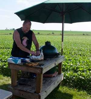 barbecue in a soy bean field barbecue in a soy bean field