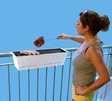 balcony grill with a flower pot