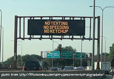 road sign: no ketchup road sign: no ketchup