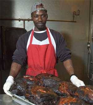pulled pork from pork butt at Dinosaur Barbecue pulled pork from prk butt at Dinosaur Barbecue