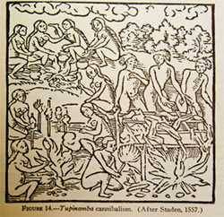 hans stade etching of cannibalism on the barbecue hans stade etching of cannibalism on the barbecue